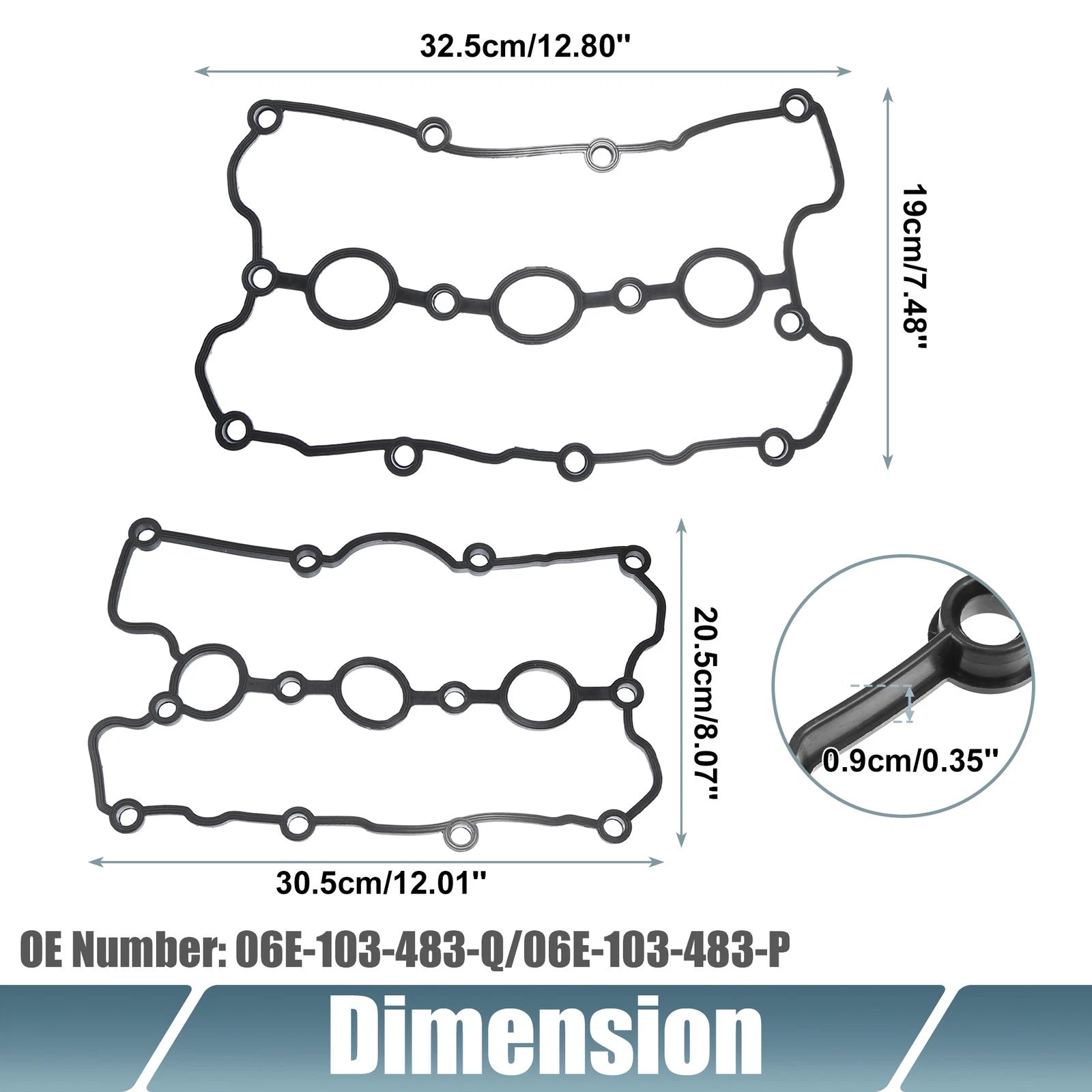 Engine Valve Cover Gaskets 06E-103-483-Q/06E-103-483-P for Audi A6 Quattro (2005–2011)