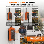 RV Surge Protector 30A 14000J 6-in-1 IP67 with LED Display for RVs
