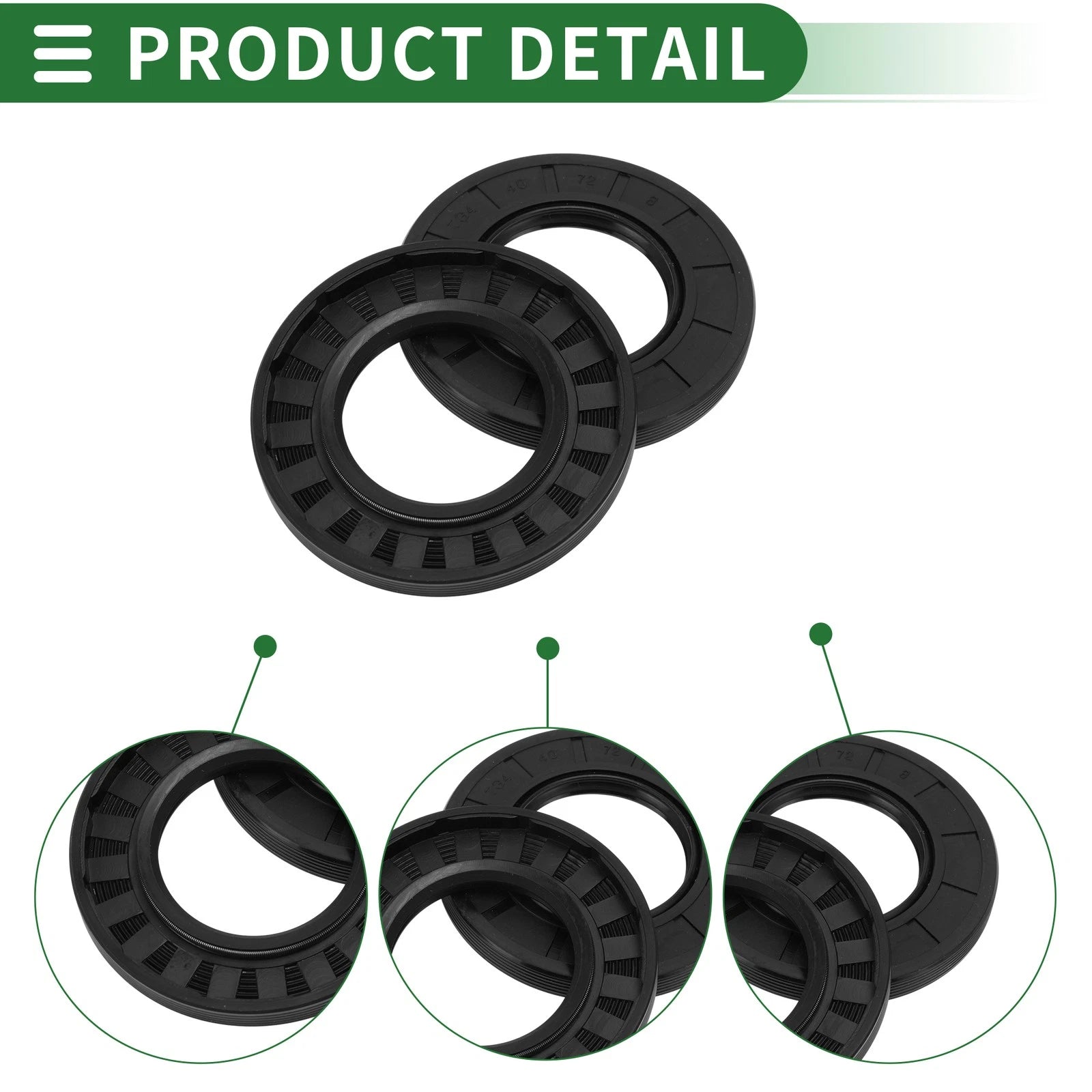 Oil Seal   - NBR Rubber 40x72x8mm High Pressure
