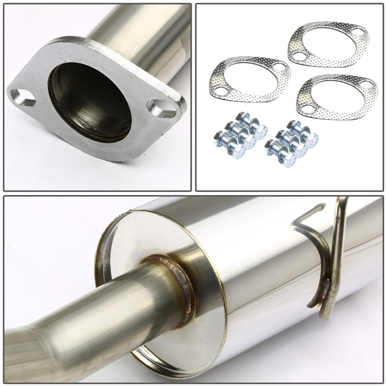 4" Rolled Muffler Tip Racing Catback Exhaust for Nissan Sentra Spec V (2002–2005)