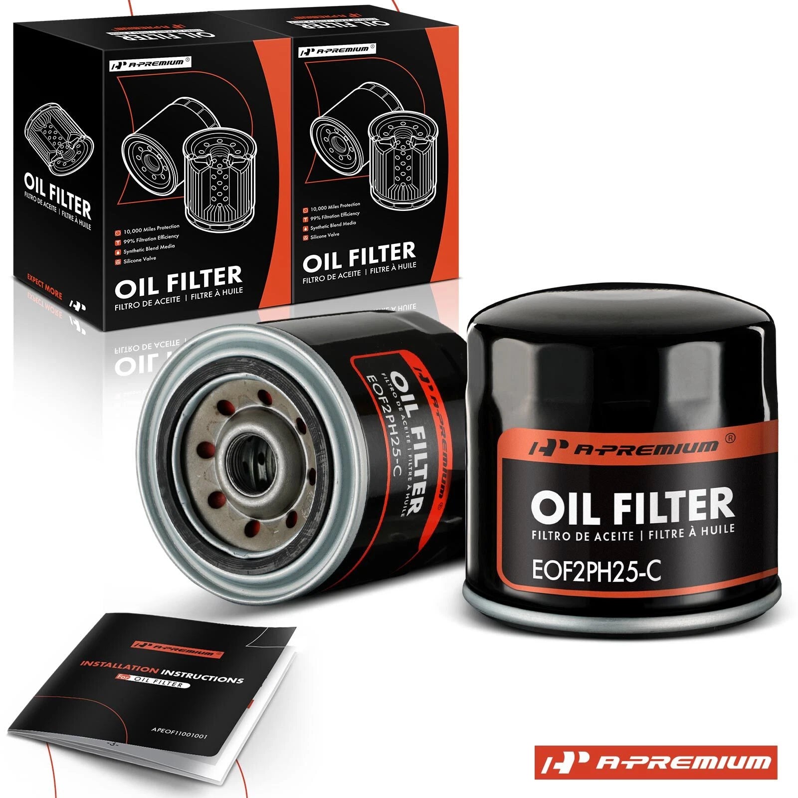 2X Engine Oil Filter for Chevrolet C10 Suburban (1978) Buick Regal (1973–1977)