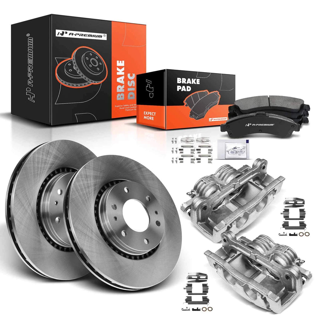 Brake Rotor & Pads with Caliper Front for Chevrolet GMC Envoy Buick 