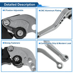 Adjustable Short Brake Clutch Levers for Suzuki SV650 (1999–2009) Titanium Tone