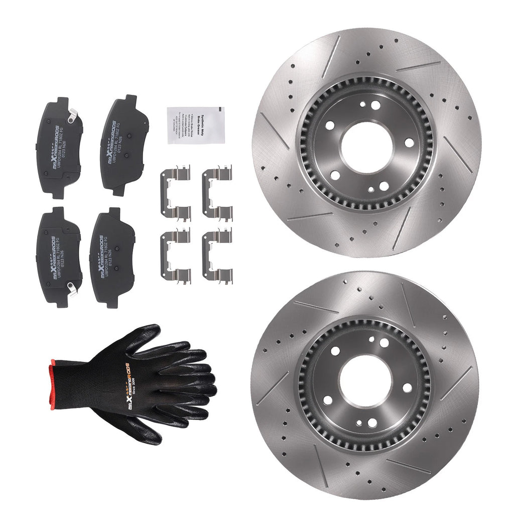 Set of 2 Front Brake Rotors & Ceramic Pads for Hyundai Sonata/Kia Optima (2011–2016)