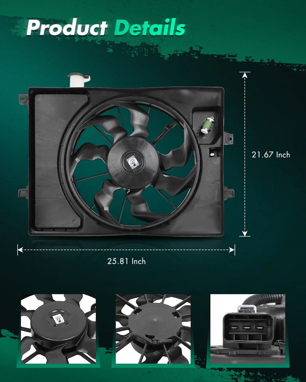Radiator Cooling Fan for Hyundai Elantra (2014–2016), Kia Forte5 (2015–2018)