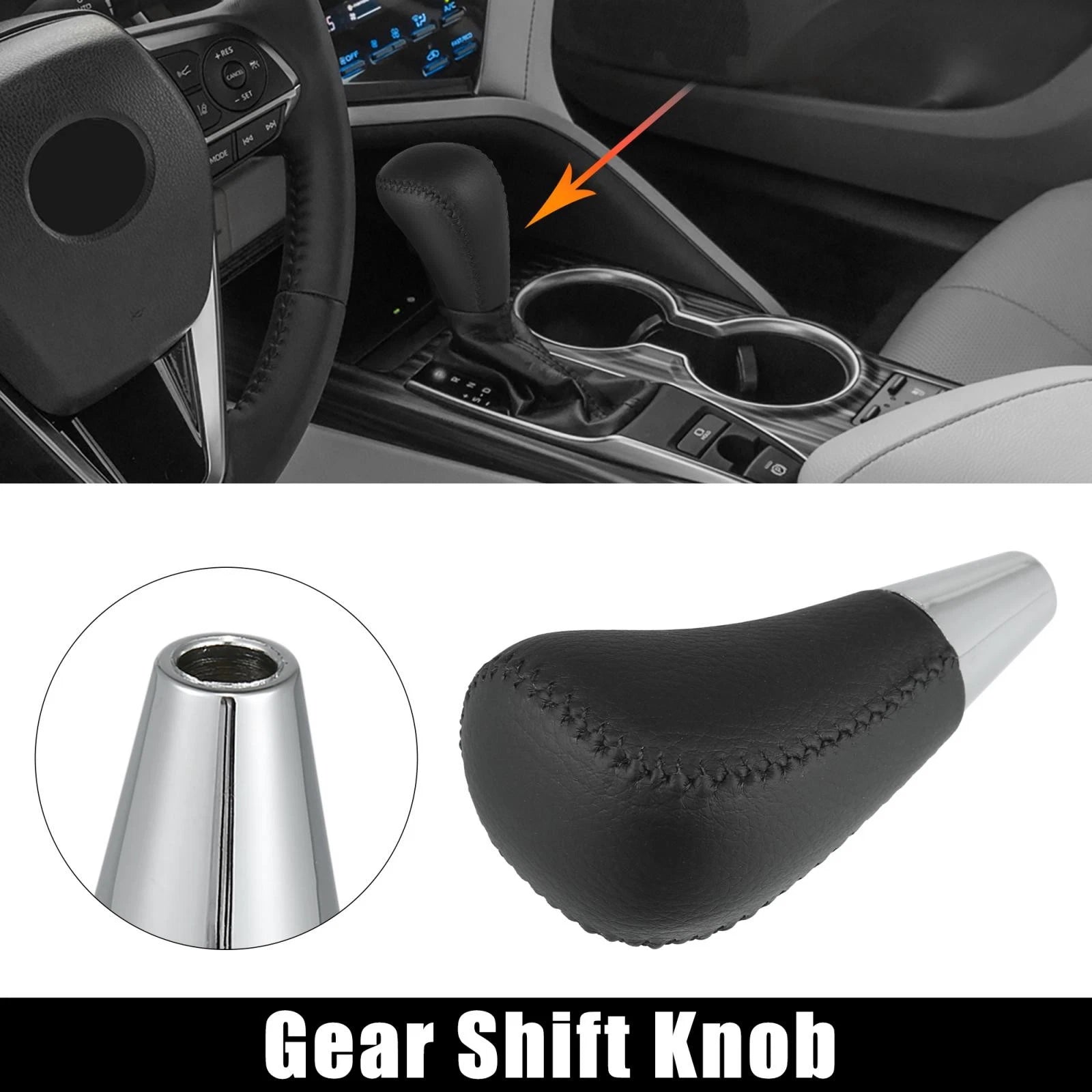 Gear Shift Knob for Toyota Lexus (2000–2023) Black Faux Leather