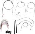 Complete Stainless Braided Handlebar Cable/Brake Line Kit for Harley (14")