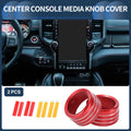 2X Center Console Audio Media Switch Knob Cover for Dodge Ram (2019–2021) Red
