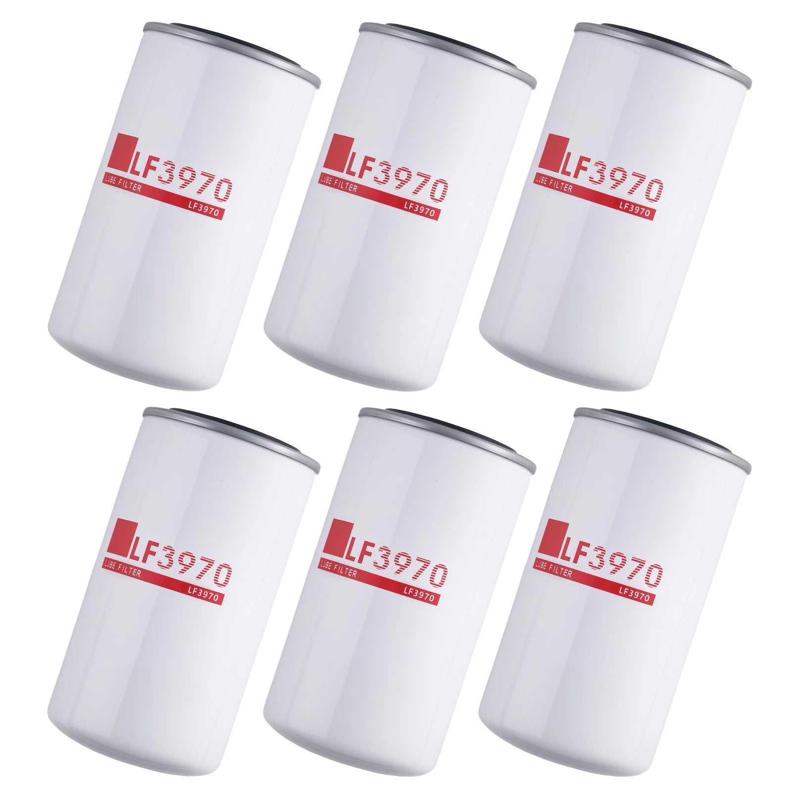 Set of 6 Oil Filters for Ford F-650, Freightliner MT45 (LF3970, P551019)