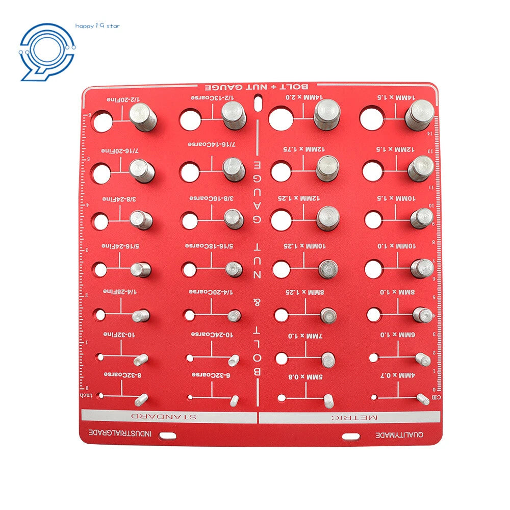 28 Nut and Bolt Thread Checker for Standard and Metric Sizes