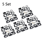 Set of 5 Carburetor Rebuild Overhaul Kit for B&S 3-5HP Engine (495606, 494624)