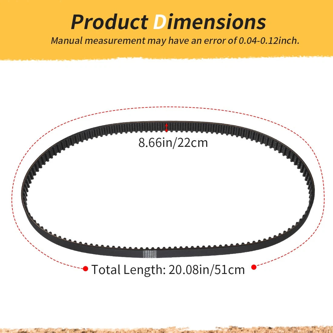 Timing Belt for Yamaha Outboard F75 F80 F90 F100 F115 (2000–2023) 67F-46241-00