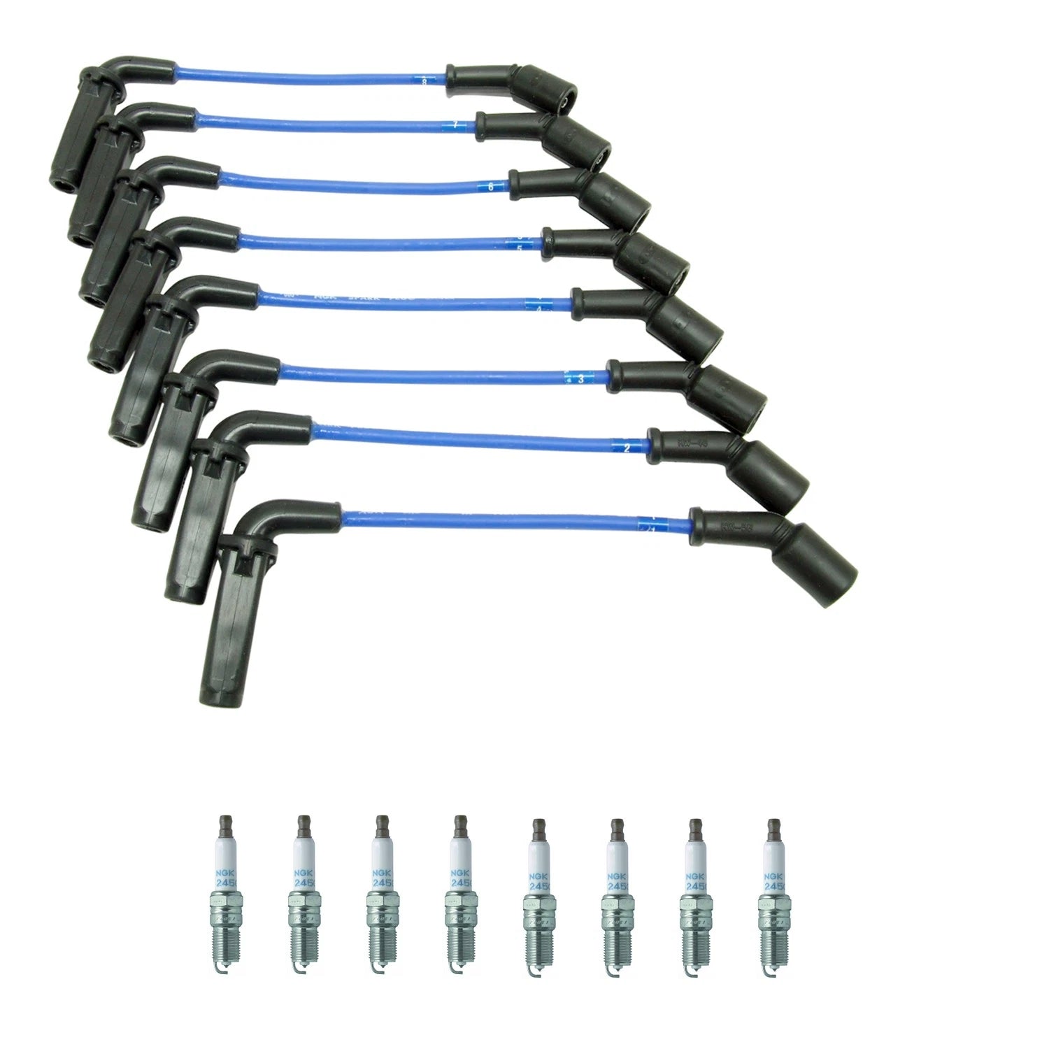 Set of 8 NGK Laser Platinum Spark Plugs & Wire Set for GMC Sierra 3500 (2007–2007)