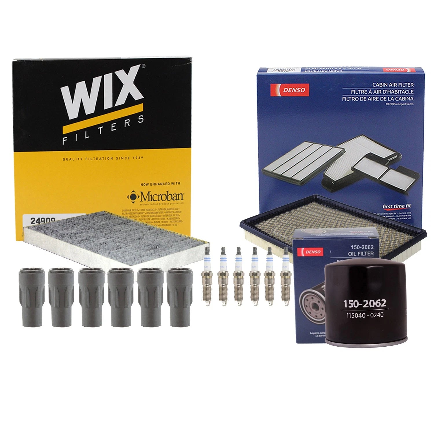 Set of 6 Denso Spark Plugs & Boots for Dodge Charger Magnum 300 (2005–2008)