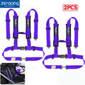 Set of 2 Purple 4-Point Racing Seat Belt Harnesses for ATV