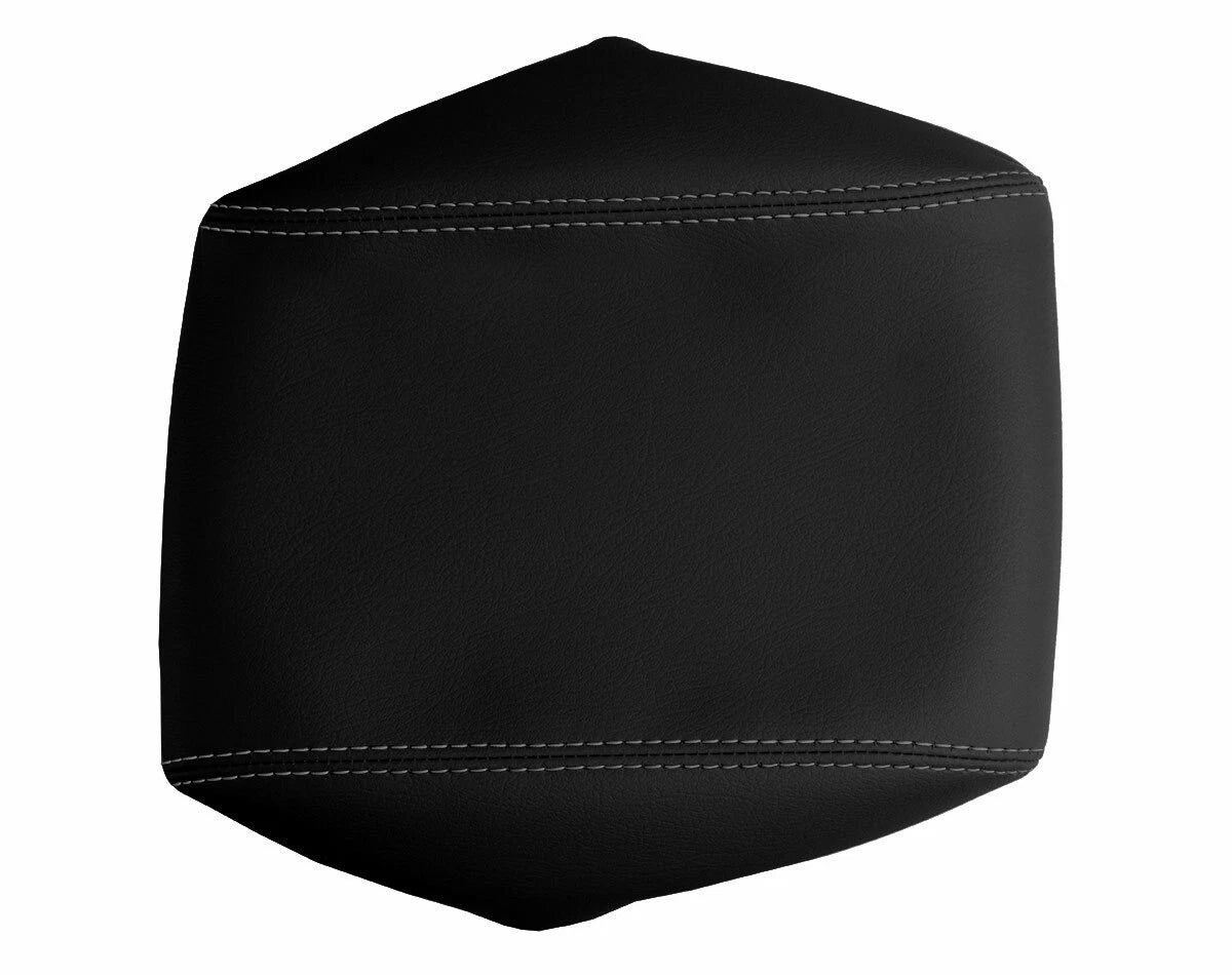 Leather Console Lid Armrest Cover for Dodge Challenger (2008–2014) Gray Stitch