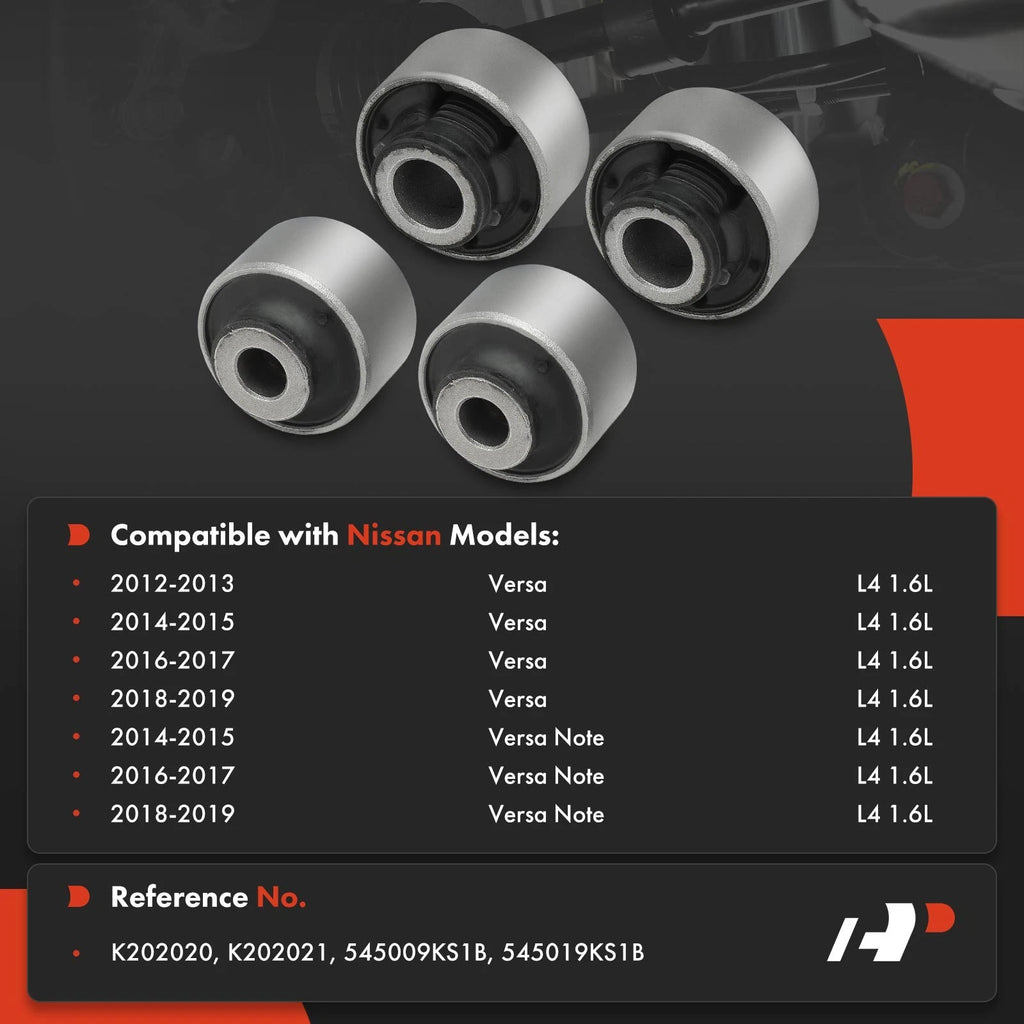 Set of 4 Control Arm Bushings for Nissan Versa (2007–2019)