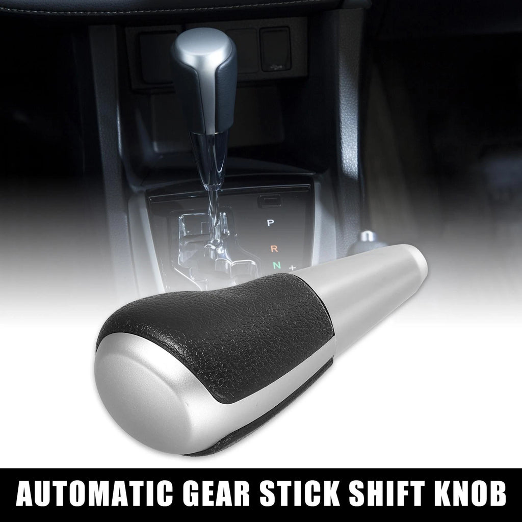 Shift Knob for Toyota 4Runner (2010–2023) Black Faux Leather Silver Tone