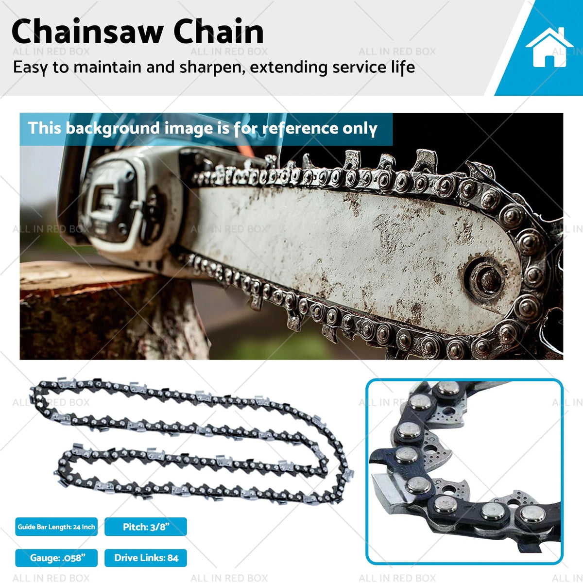 24'' Chainsaw Chain 3/8 .058 84DL for Husqvarna 372XP 357XP 359 575XP (2000–2023)