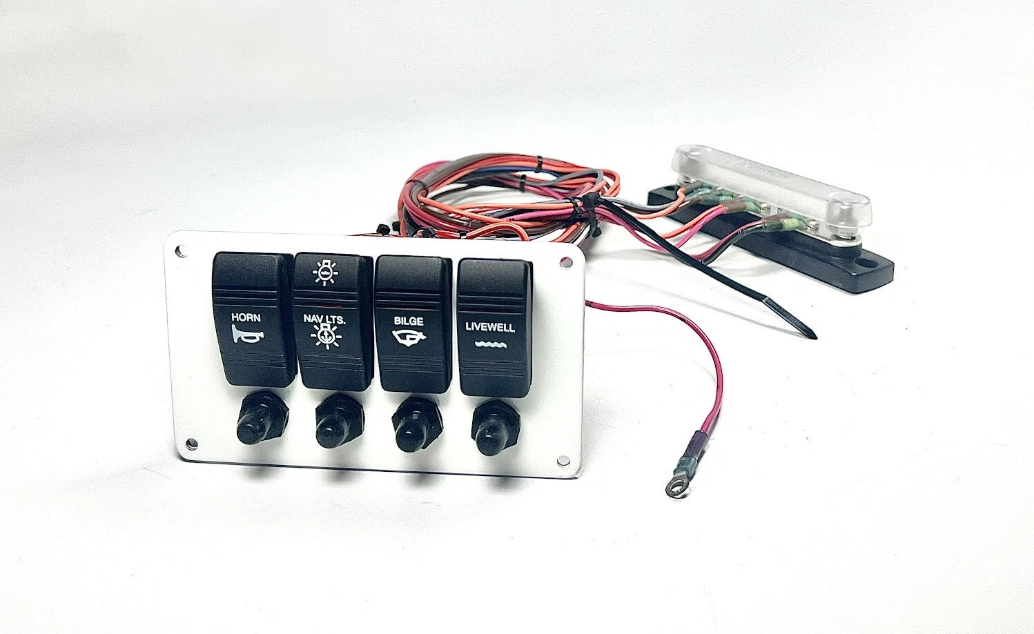 4 Switch Boat Switch Panel, Marine, 5 3/4in x 3 1/4in