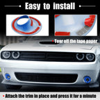 2 x Car ABS Front Fog Light Covers Trim for Dodge Challenger (2015-2020) Blue