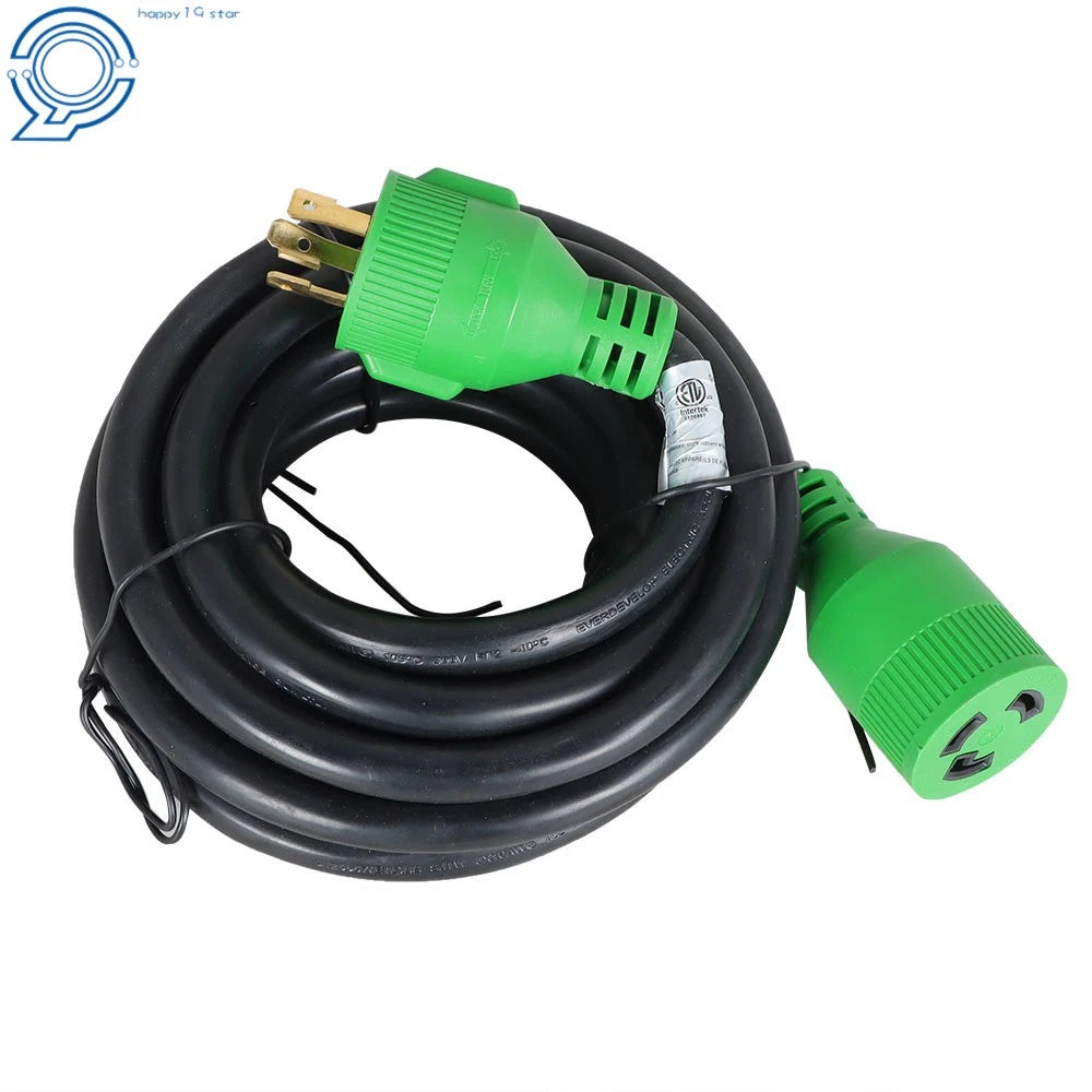 30 Amp 15 FT Generator Extension Cord NEMA L5-30P to L5-30R 125V