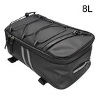 8L Tail Bag for Motorcycle PU Leather Waterproof Large Capacity Storage Bag