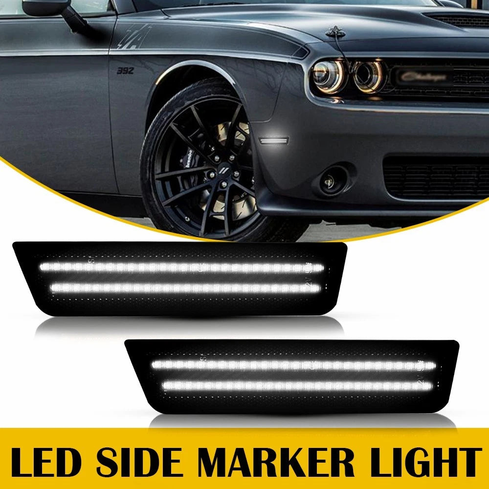 Smoke LED Strip Front Side Marker Lamps for Dodge Challenger (2008–2014)