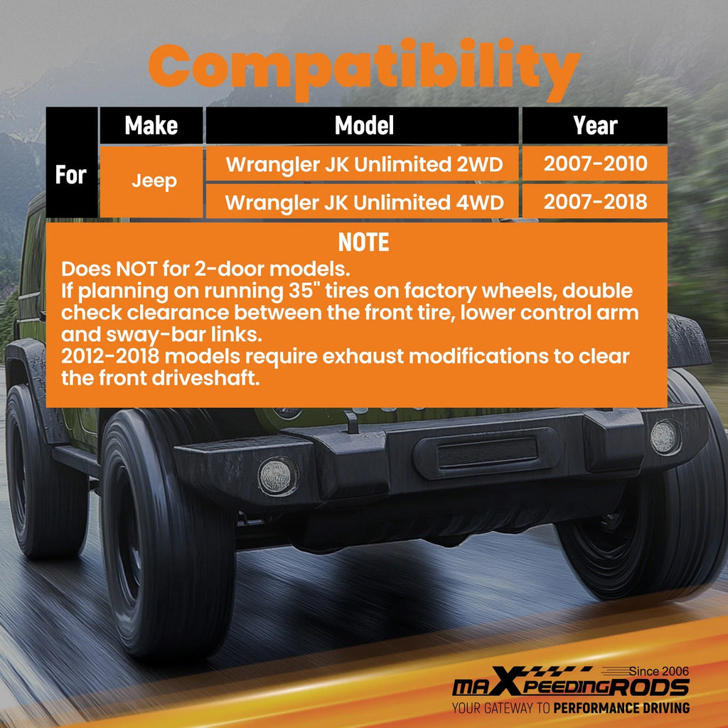 3.25" Lift Kit w/ G1 Shock Absorber for Jeep Wrangler (2007–2018)