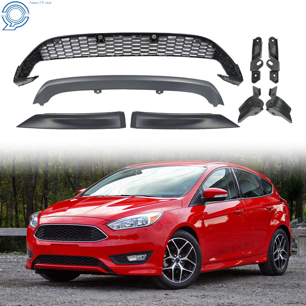 Set of 3 Honeycomb Mesh Lower Bumper Grills for Ford Focus (2015–2016)