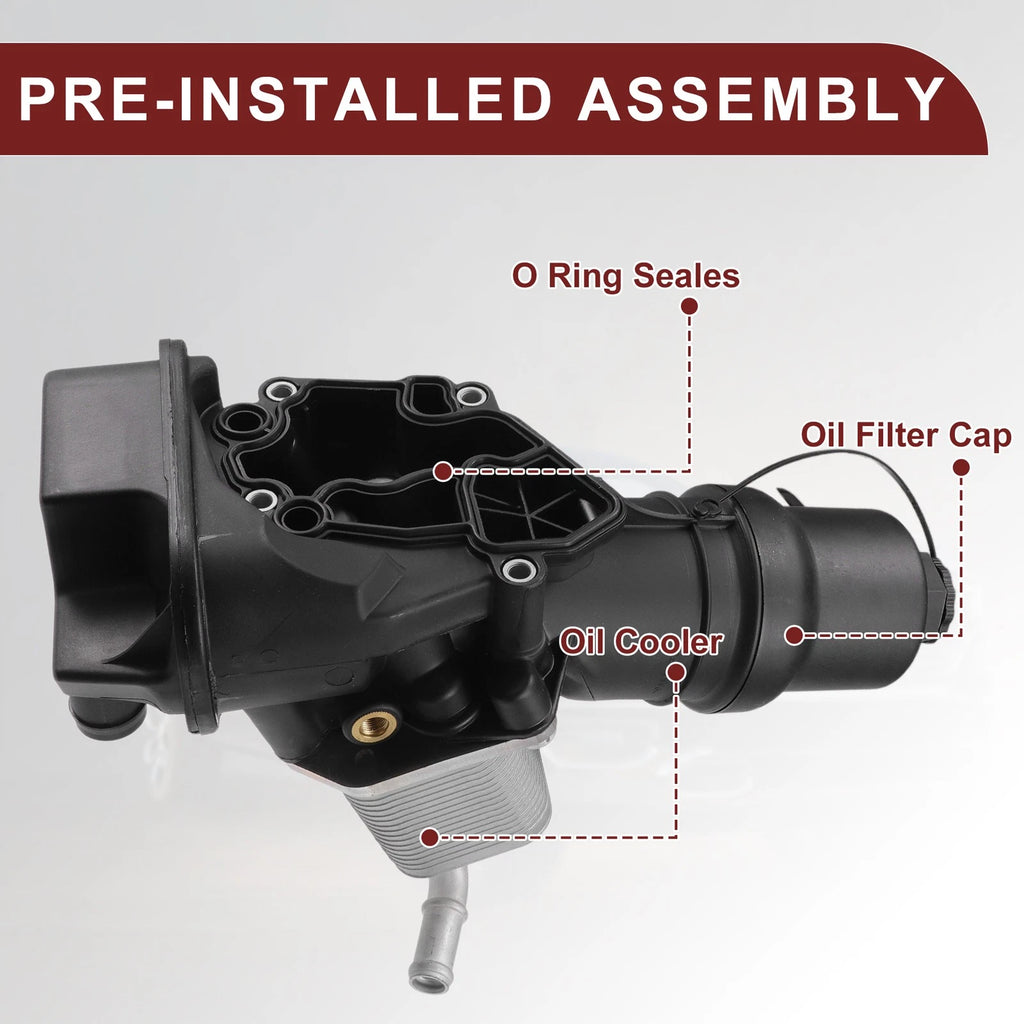 Engine Oil Cooler Filter Housing with Seals for Volkswagen Eos (2007–2016)