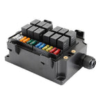 12V 12-Way Fuse Relay Box w/ 5-Pin 40A Relays & Fuses for Car Truck