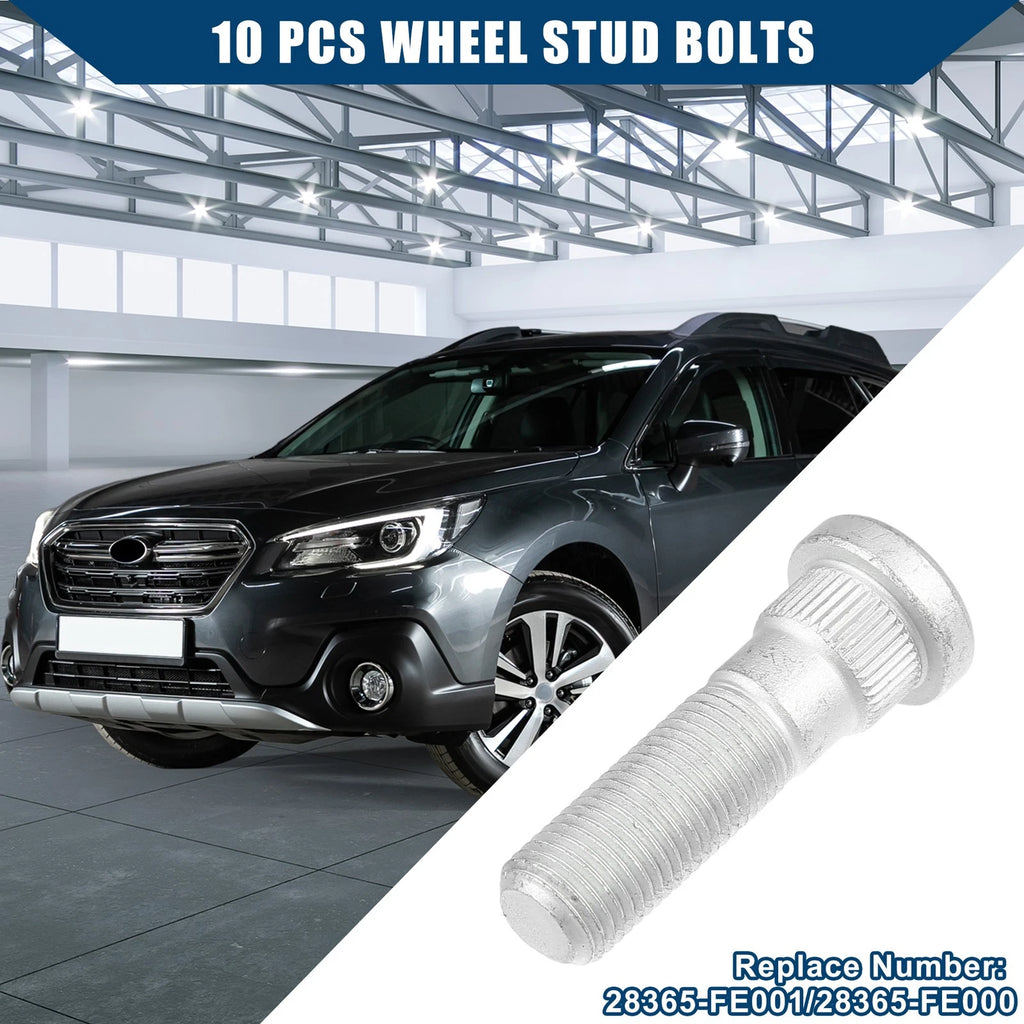 10pcs M12-1.25 Wheel Stud Bolts for Subaru Toyota (No. 28365-FE001/28365-FE000)