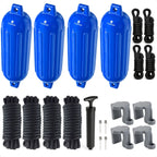 Set of 4 Boat Fenders for (6.5"x23", Blue)