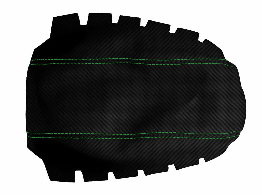 Console Lid Armrest Cover for Honda Accord (1998–2002) Carbon Fiber Green Stitch