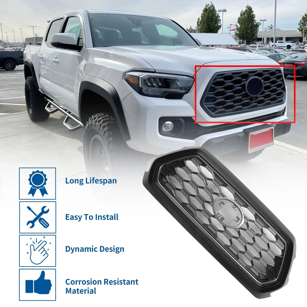 Front Hood Bumper Grille for Toyota Tacoma (2021–2023) Black