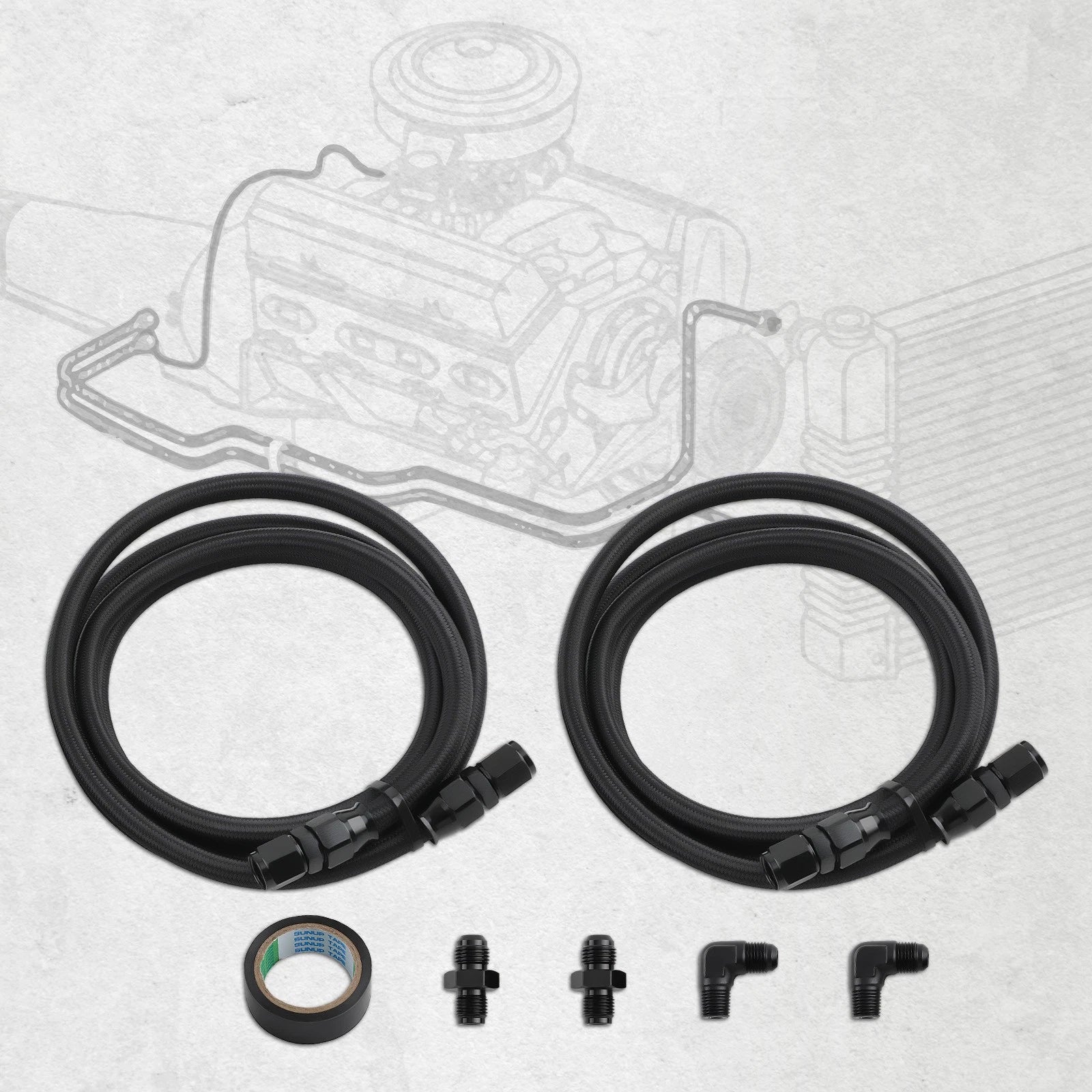 Automatic Transmission Cooler Hose Line Kit for GM 4L60E 4L65E (1982-2002)