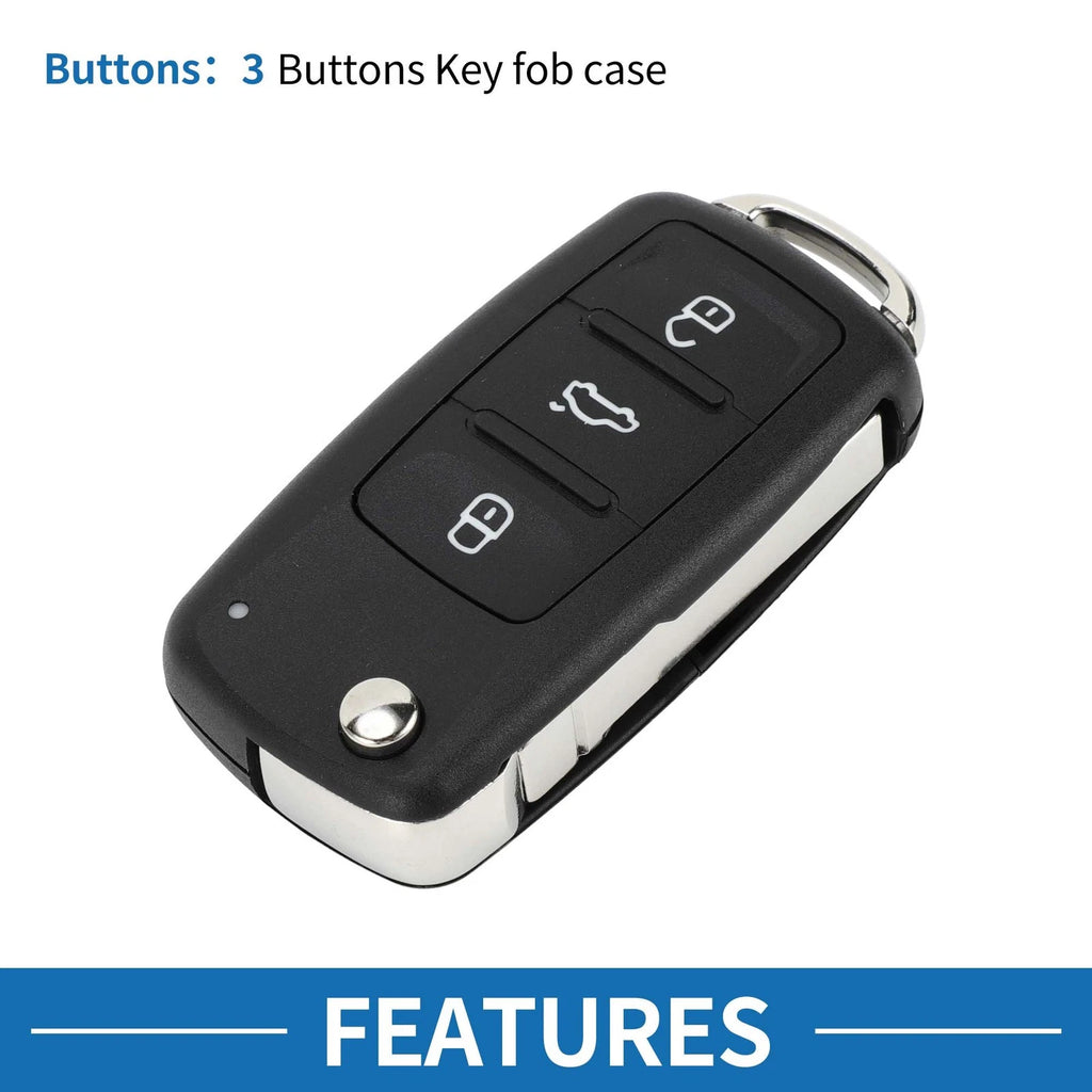 3 Buttons Keyless Entry Remote Key Shell Case for Volkswagen Caddy (2011–2013)