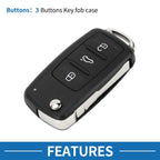 3 Buttons Keyless Entry Remote Key Shell Case for Volkswagen Caddy (2011–2013)