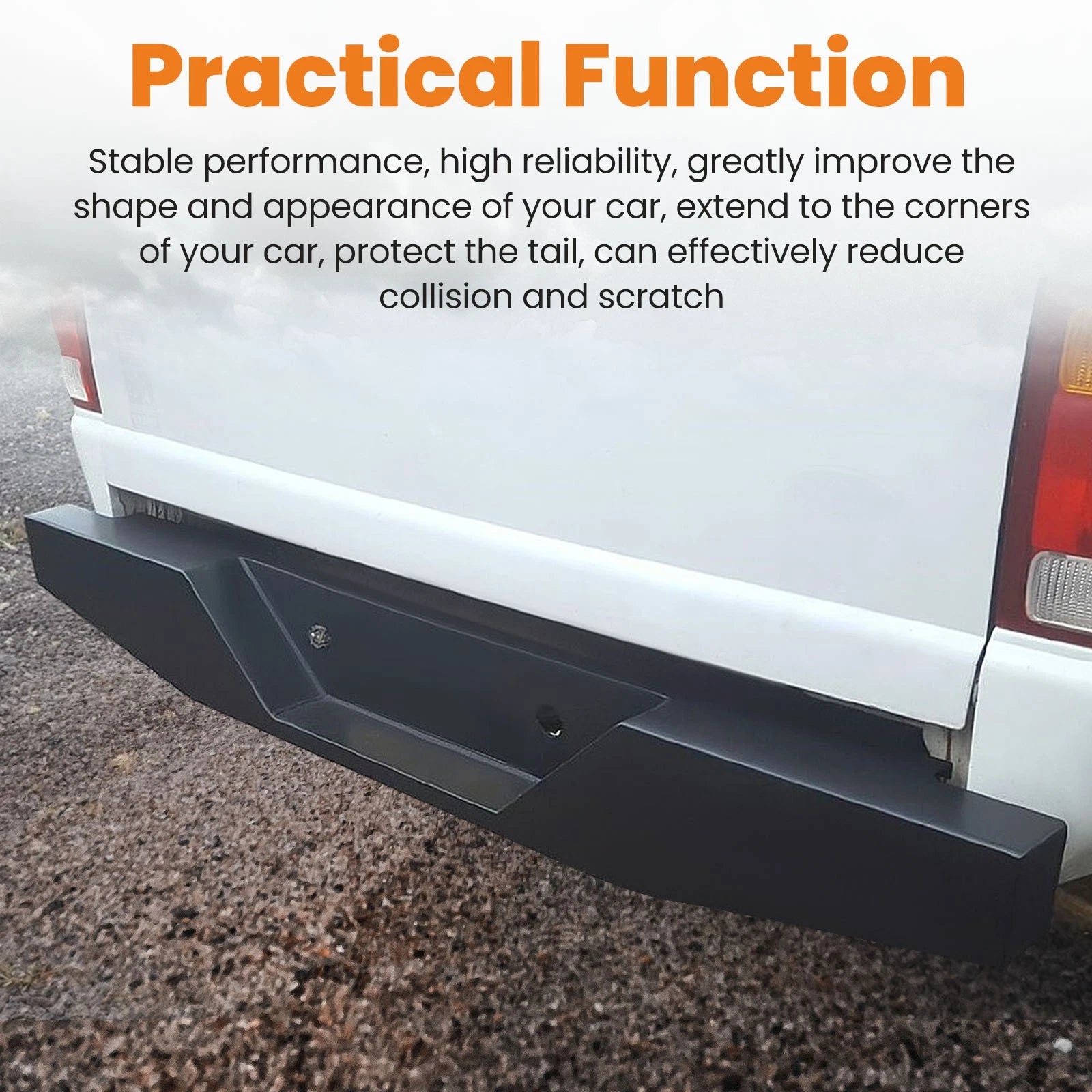 Rear Bumper for Ford Ranger (1993–2011) Black Powder Coated Steel