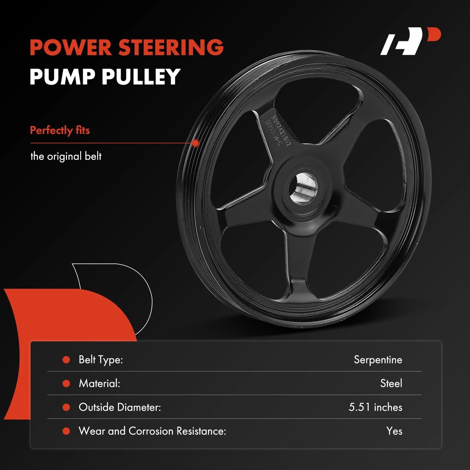Power Steering Pump Pulley for Ford Taurus, Flex, Lincoln MKS (2008-2019)