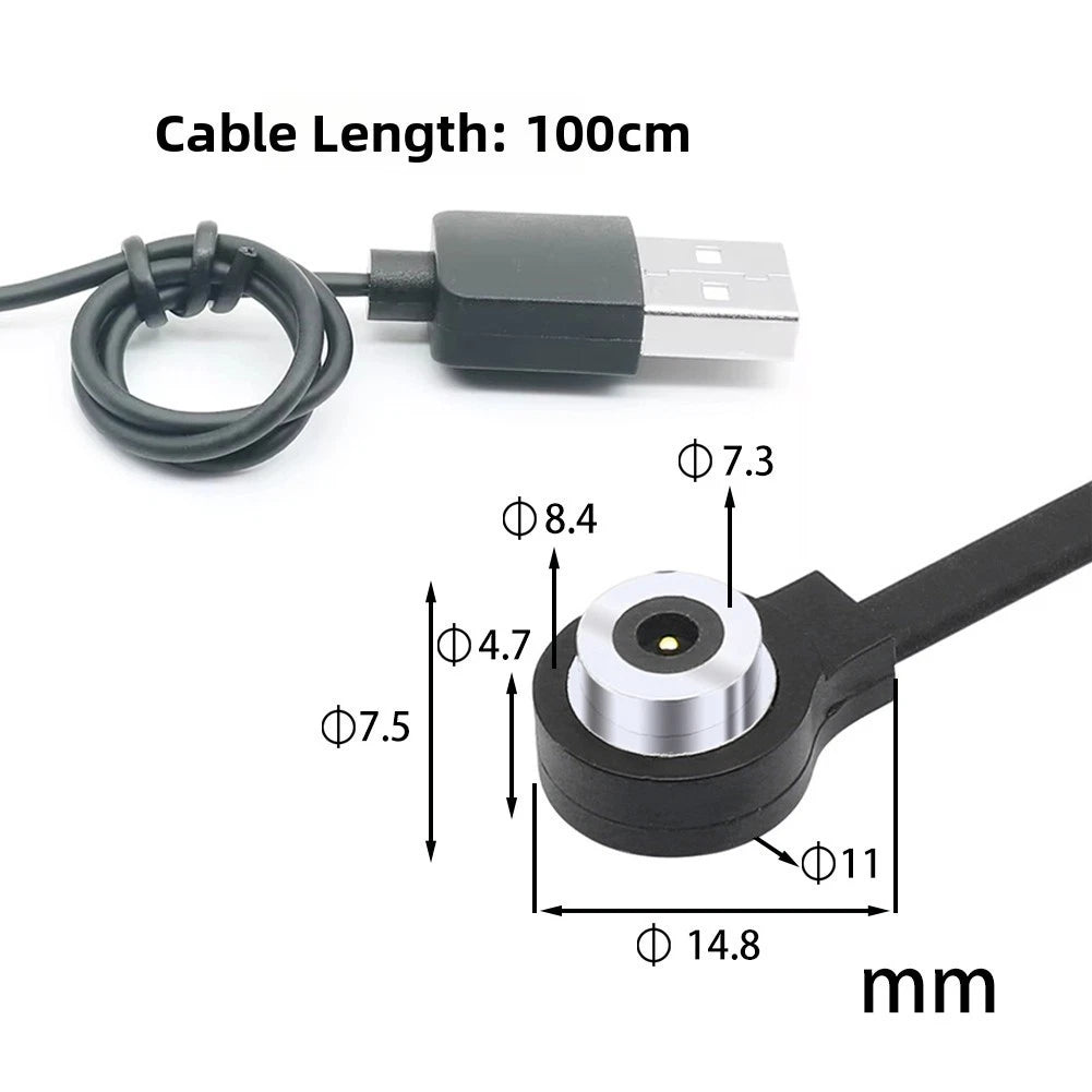 Magnetic Charging Cable MCK2 Male to USB for 12V Devices (Black)
