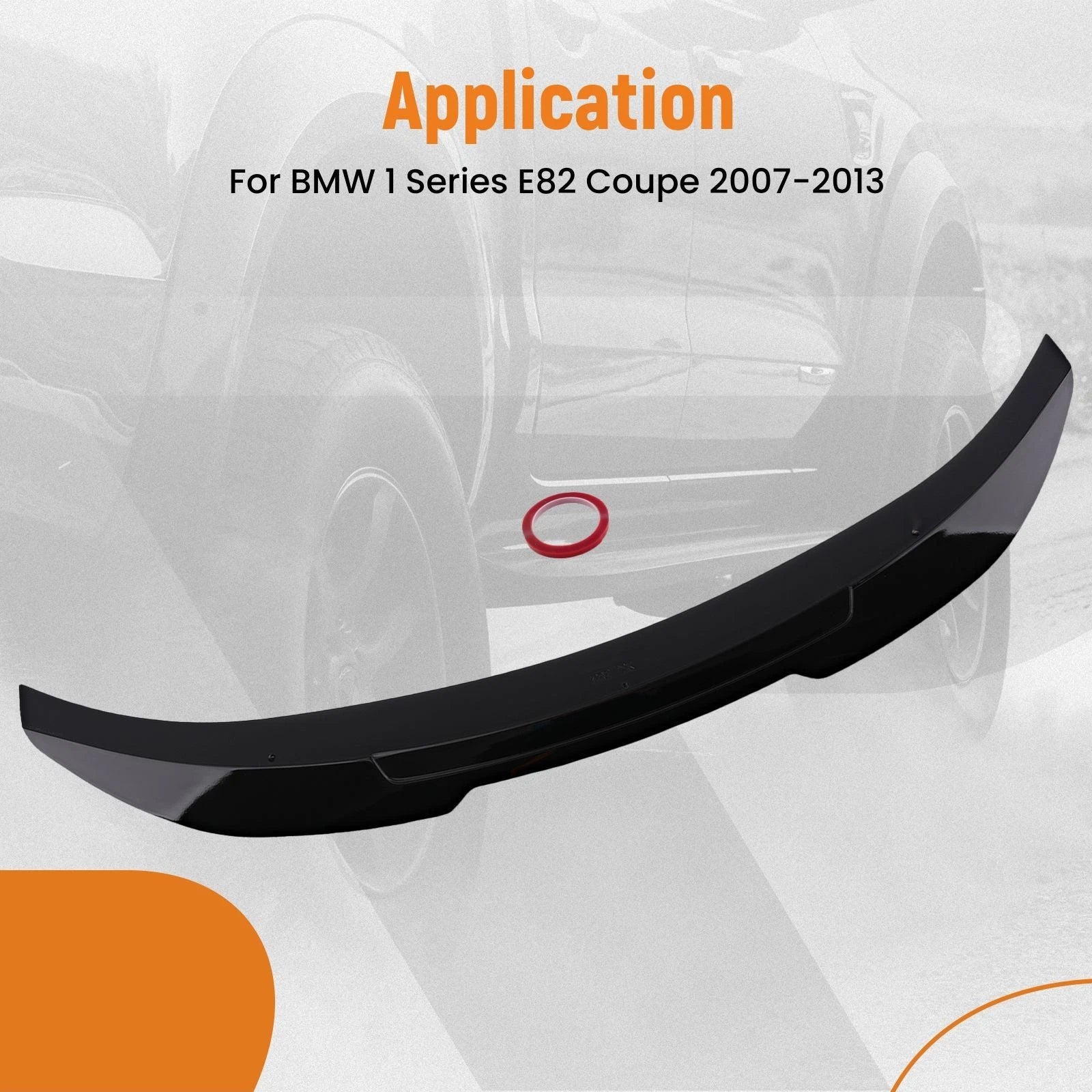 ABS Wing Spoiler for BMW 1 Series E82 (2007-2013) Gloss Black