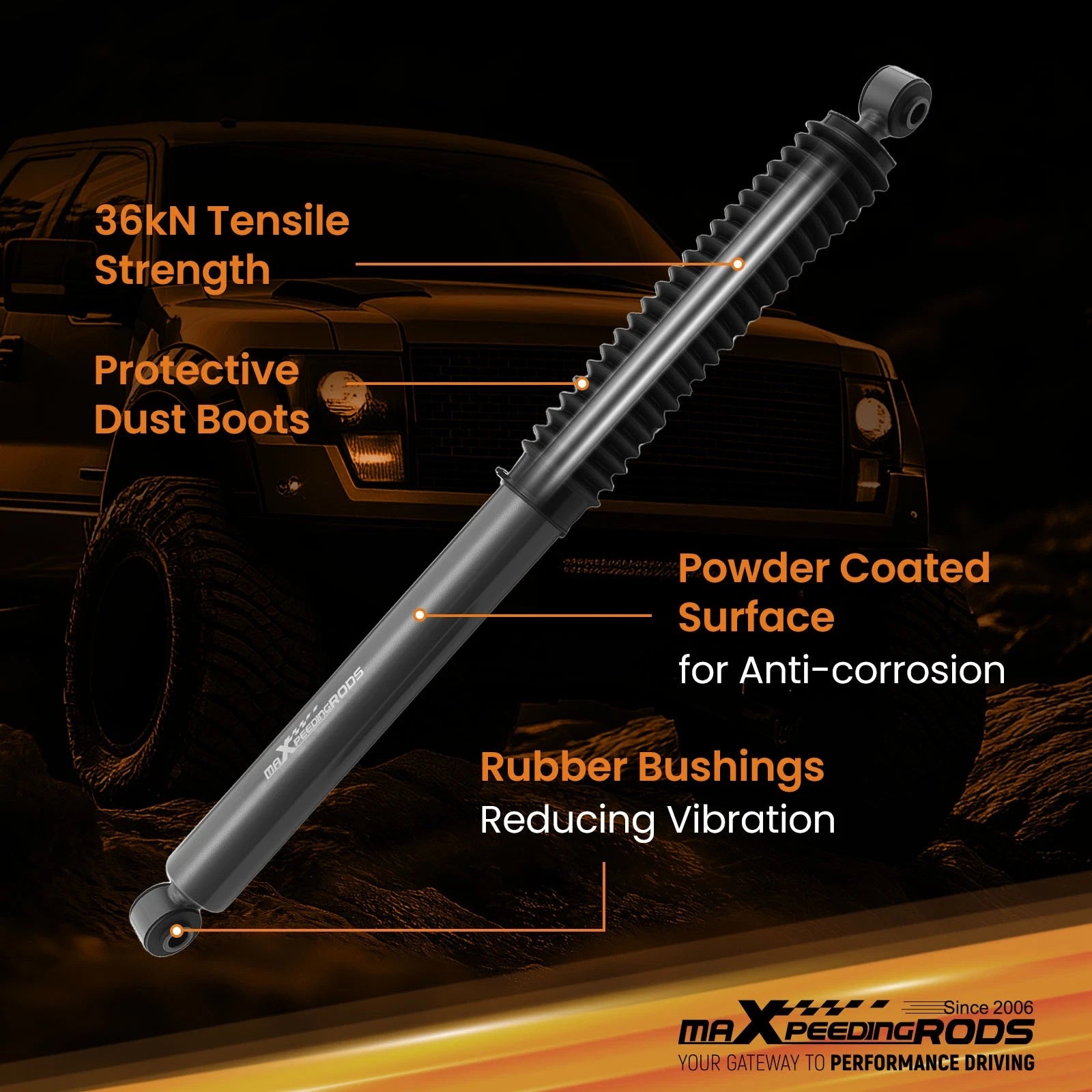 Heavy Duty Lift Shock for Ram 2500 (2010-2013) Rear 3.5-6" 4WD