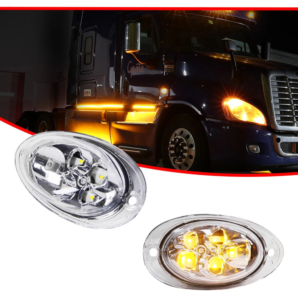 Clear Lens Cab Side Marker Lights for Freightliner Cascadia (2008–2017)