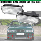 Pair of Fog Light Lamp Housing Lens for BMW E36 3-Series (1992–1998)