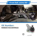 2X Front Lower Ball Joints for Toyota RAV4 (1996–2000) No.K90687/4333049025