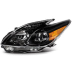 2X Headlight Assembly for Toyota Prius (2010–2011) - Black Amber