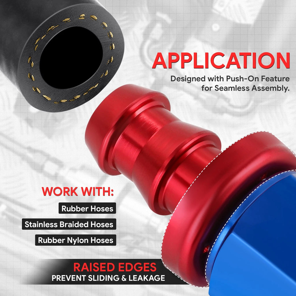 AN6 Straight Swivel Oil/Fuel Line Hose End Push-On Male Fitting