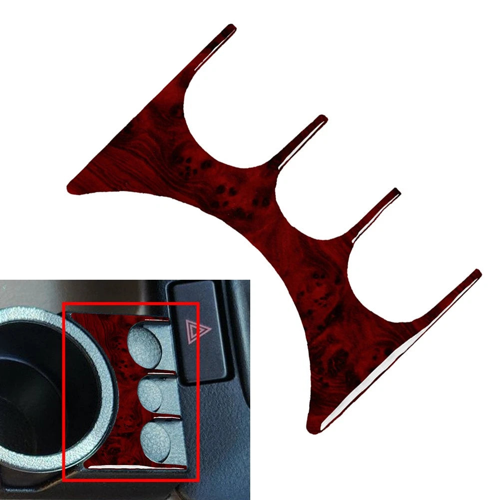 Water Cup Holder Coin Panel Cover Trim for BMW 3 Series E36 (1994–1996) Red Wood Grain
